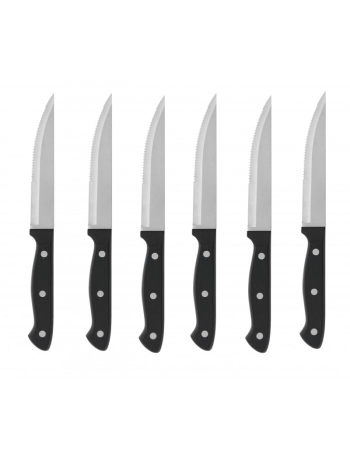 Set 6 coltelli bistecca in acciaio inox di alta qualita'