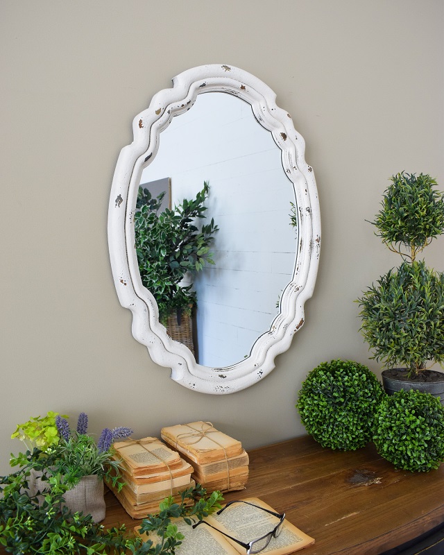 Specchio in legno shabby - Cestenolvetri