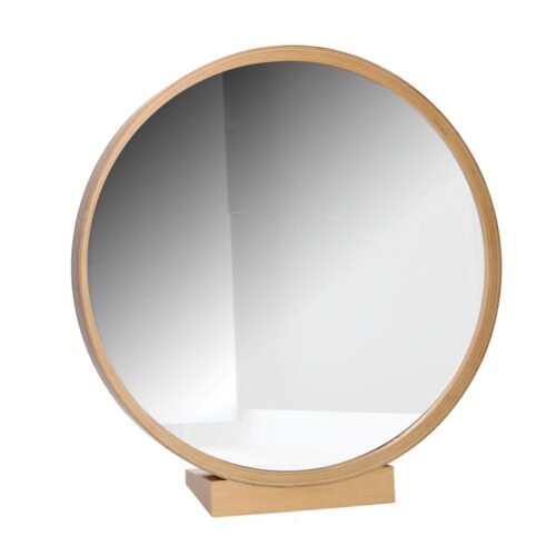 Specchio rotondo in legno naturale