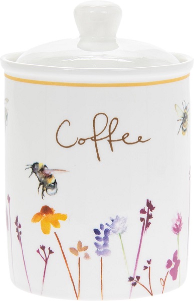 Barattolo caffe' in ceramica decoro api