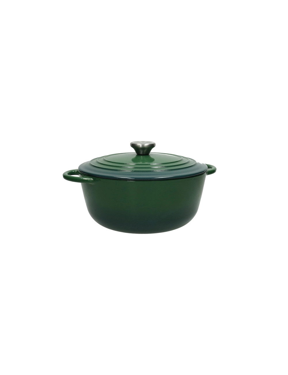 Casseruola ovale in ghisa smaltata verde capacita' 5 LT.