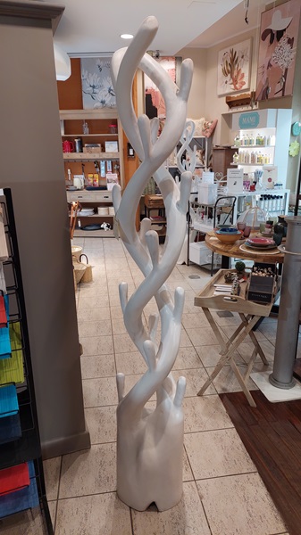 Attaccapanni ramo in legno massello colore bianco decapato