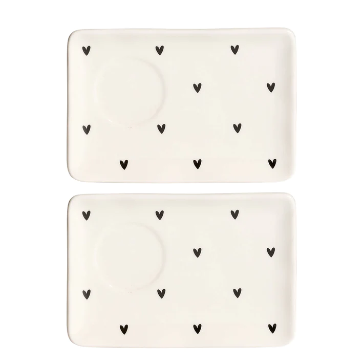 Set 2 Piattini per Tazze Espresso decoro Tappezzeria cuori Set 2 Piattini per Tazze Espresso decoro Tappezzeria cuori