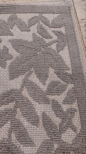 Tappeto in cotone 100% decoro foglie in rilievo 60x100