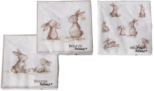 Pacco 20 pz. tovaglioli di carta decoro coniglietti