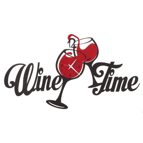 Orologio da parete con calici Wine Time