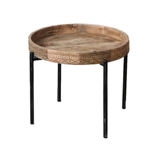 Tavolino Chakky in legno e ferro nero