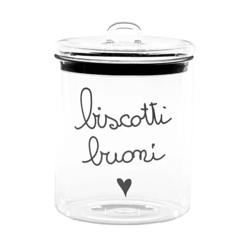 Biscottiera in vetro borosilicato decoro Biscotti Buoni