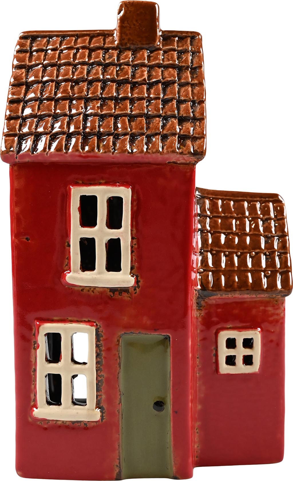 Porta tealight casetta rossa in ceramica Porta tealight casetta rossa in ceramica