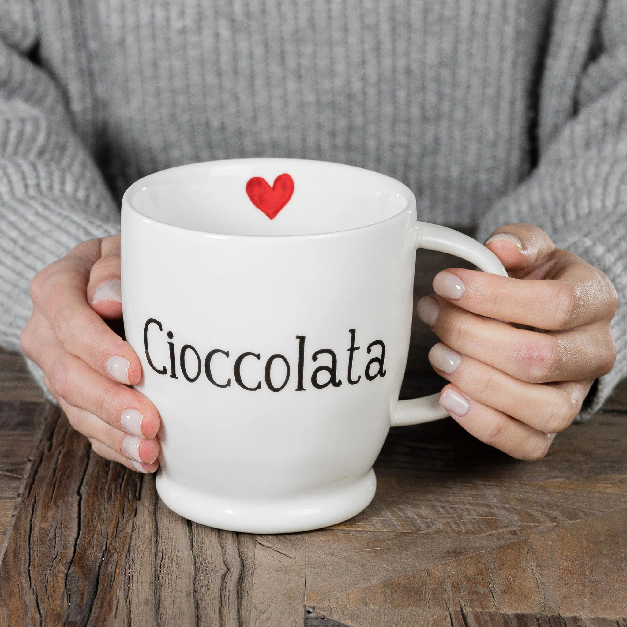 Mug bianca decoro Cioccolata Mug bianca decoro Cioccolata