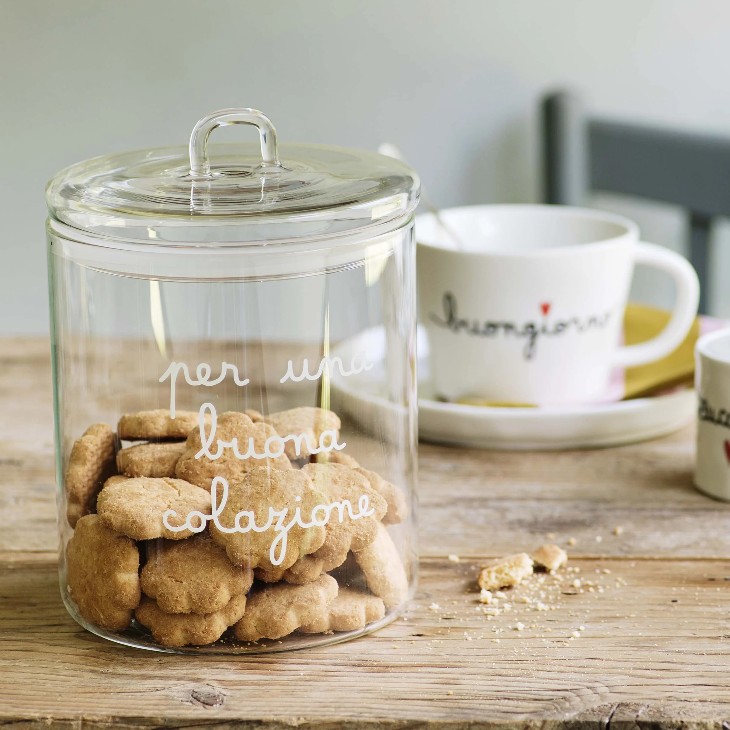 Barattolo in vetro borosilicato decoro Un pò di zucchero Barattolo in vetro borosilicato decoro Un pò di zucchero