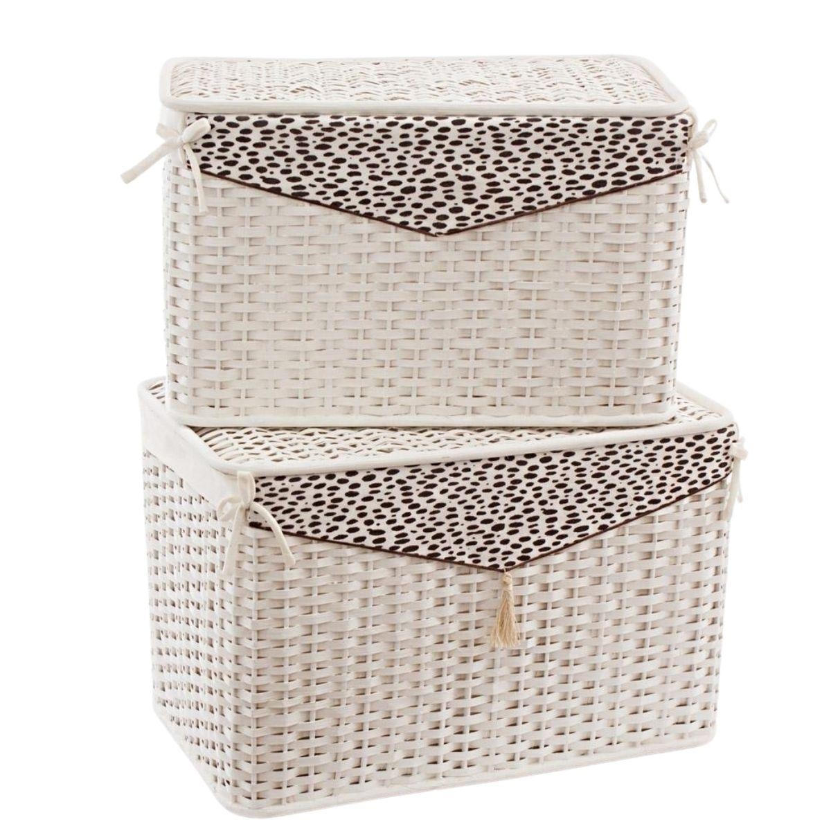 Baule in corteccia di bambu' bianco Baule in corteccia di bambu' bianco