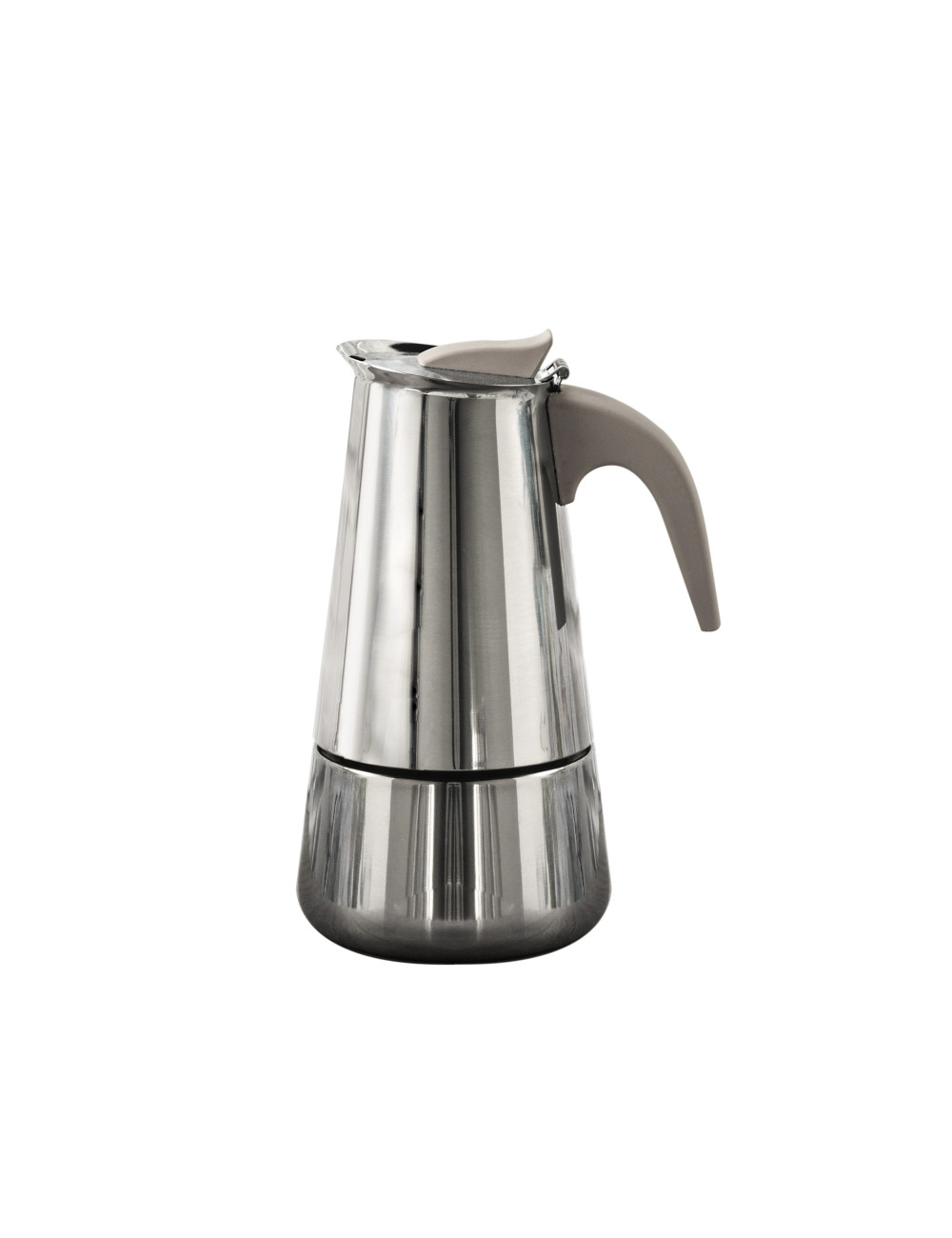Caffettiera Borbottina ad induzione in acciaio inox con manico soft touch