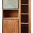 Credenza con vetrina in legno di acacia massello e ardesia