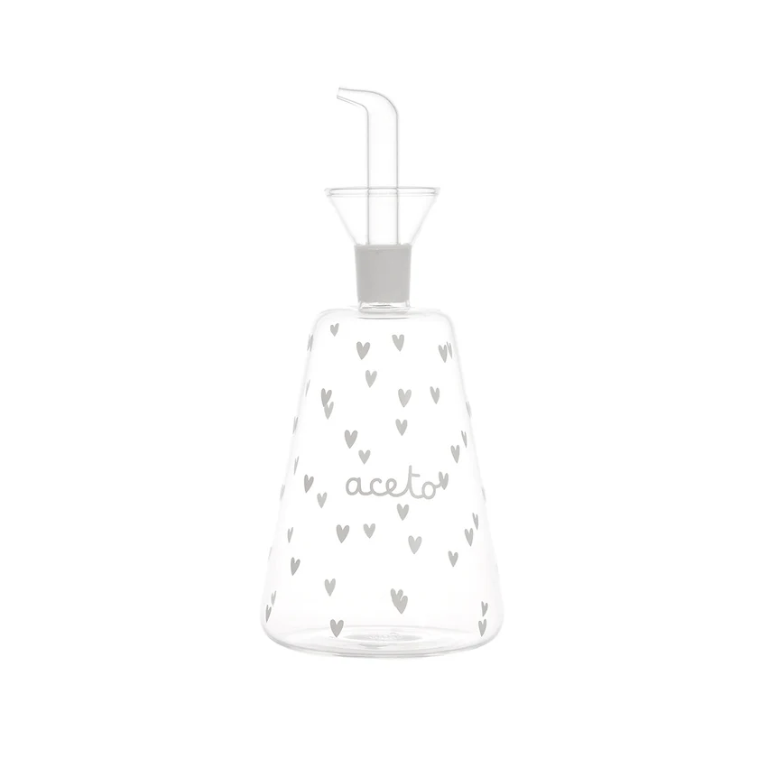 Bottiglia Conica In Vetro 500 ml Aceto Cuori