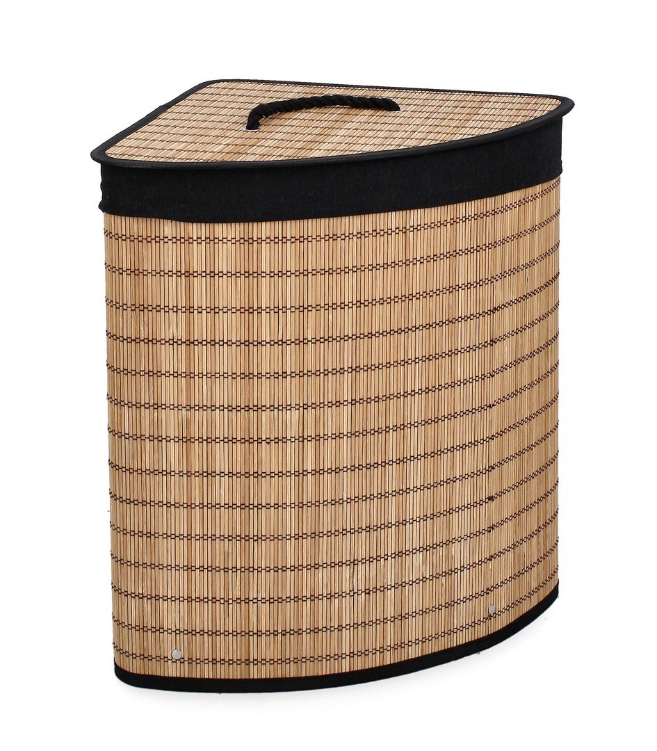 Porta biancheria angolare in bambu' naturale Porta biancheria angolare in bambu' naturale