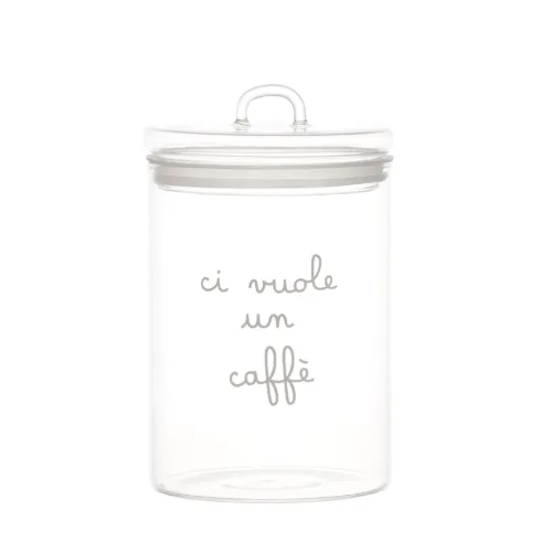 Barattolo in vetro borosilicato decoro  Ci vuole un caffè