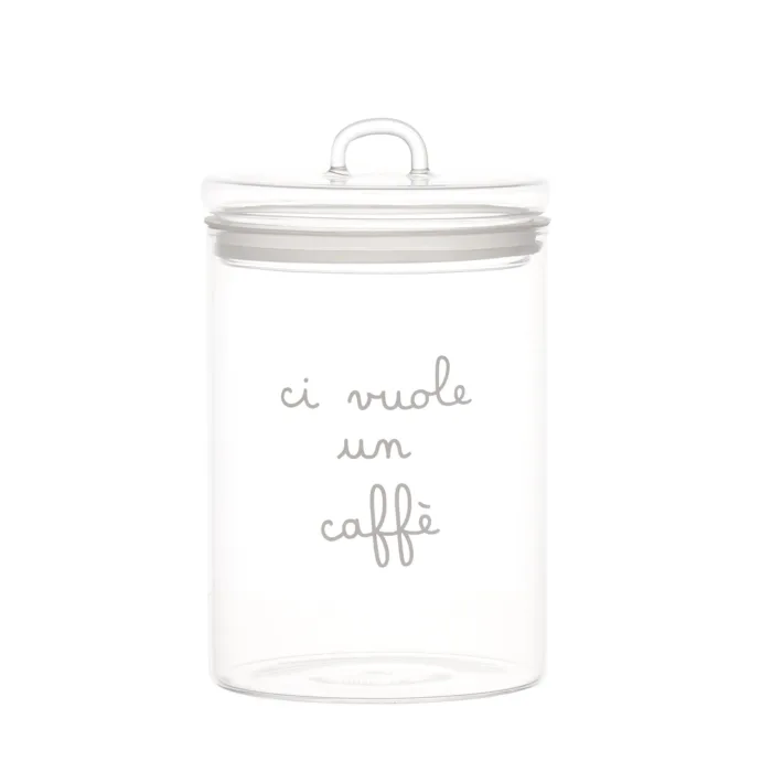 Barattolo in vetro borosilicato decoro  Ci vuole un caffè