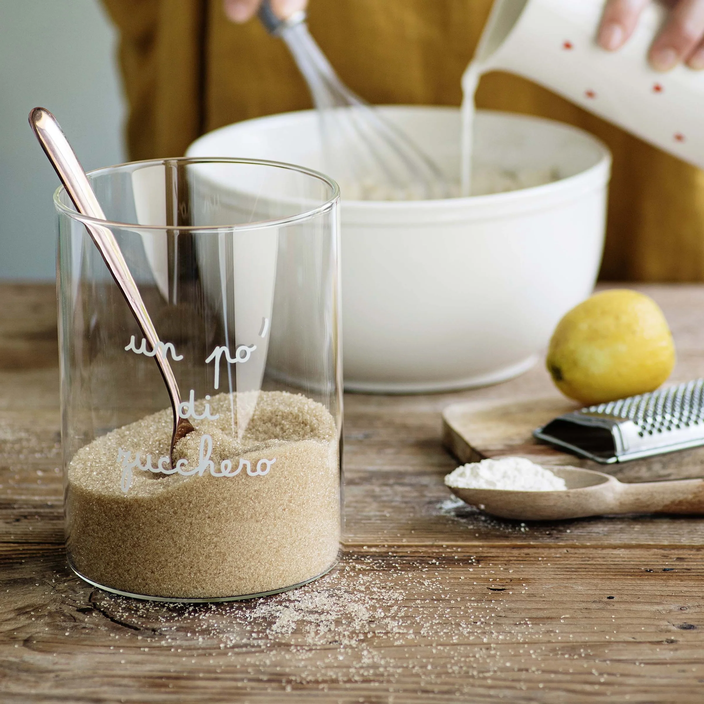 Barattolo in vetro borosilicato decoro Un pò di zucchero
