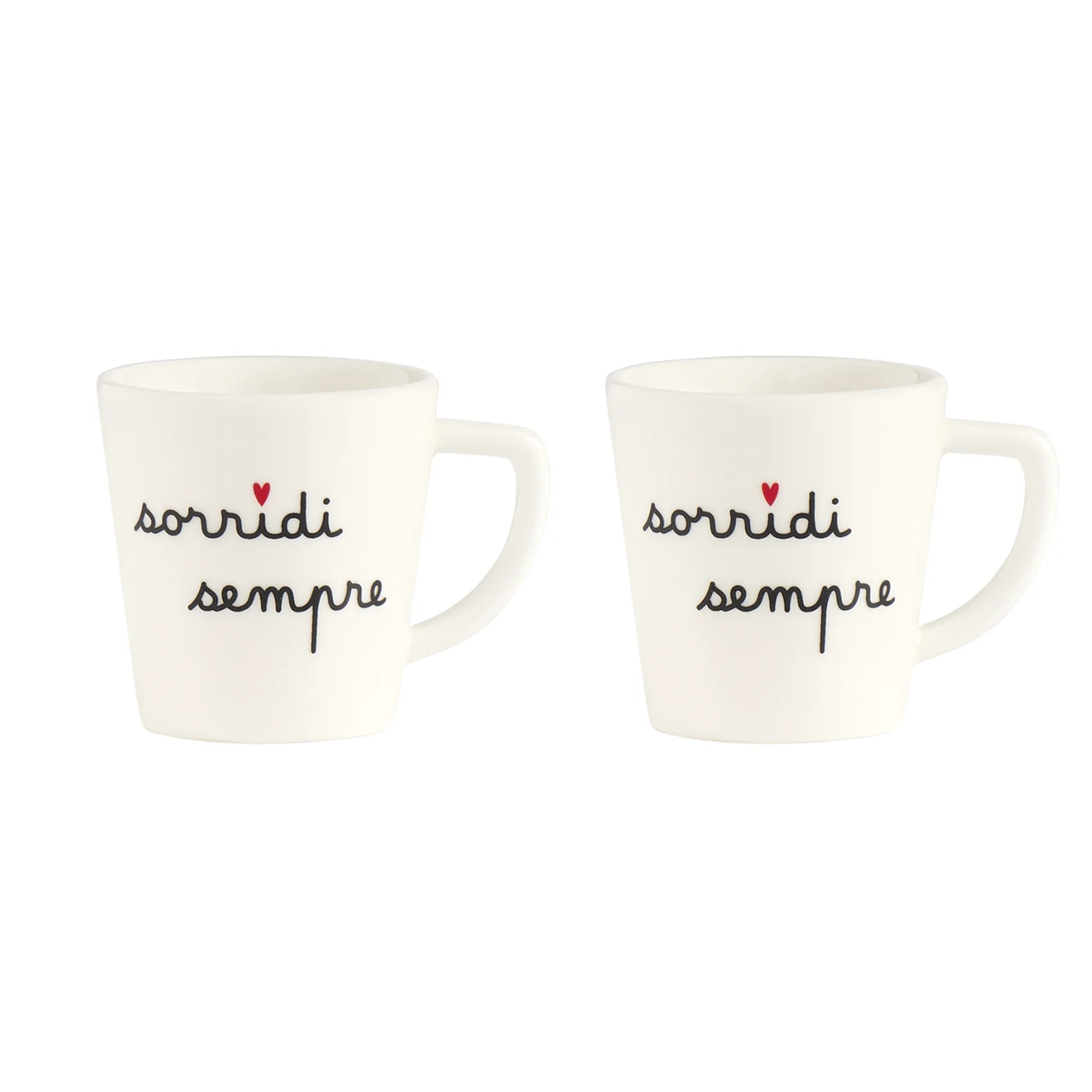 Set 2 tazzine espresso decoro Sorridi sempre Set 2 tazzine espresso decoro Sorridi sempre