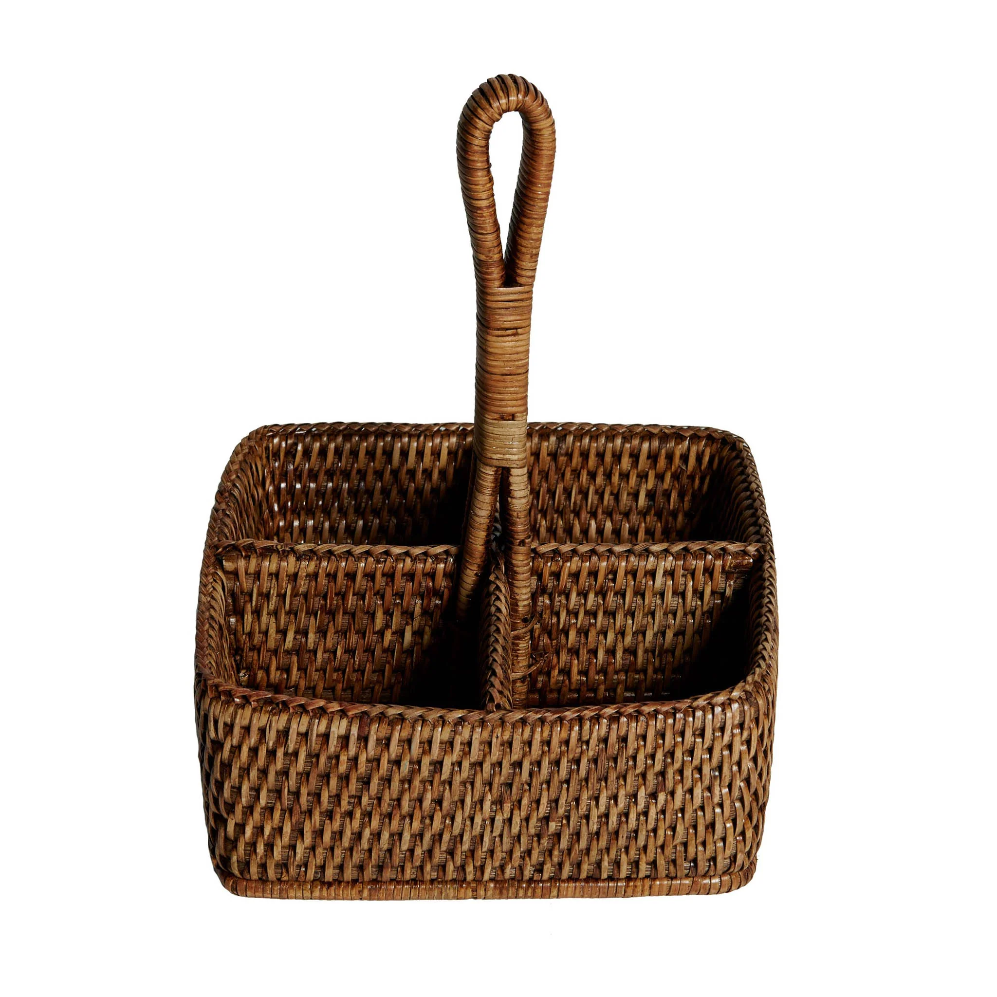 Porta Condimenti Village in rattan Naturale, dim. 22x22x24 cn