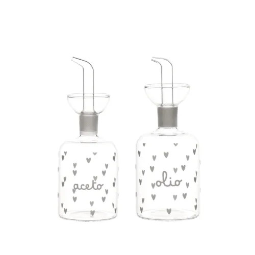 Set 2 Bottiglie Olio - Aceto Cuori 2x250ml