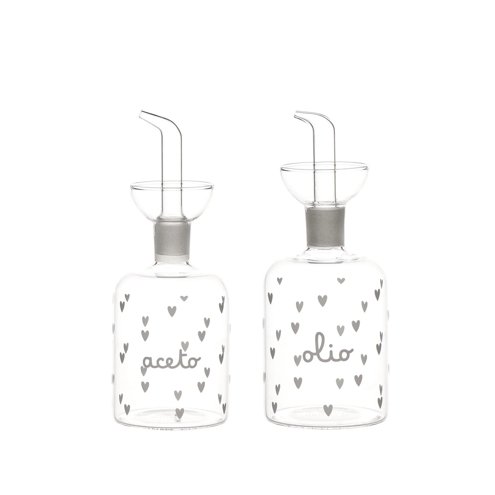 Set 2 Bottiglie Olio - Aceto Cuori 2x250ml