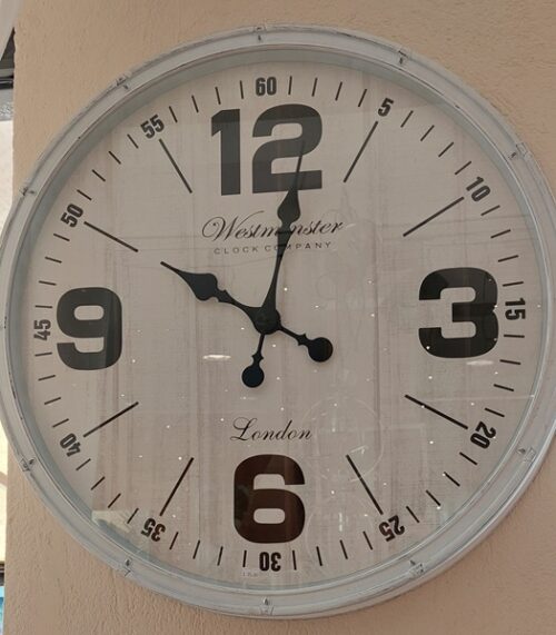 Orologio da parete bianco anticato