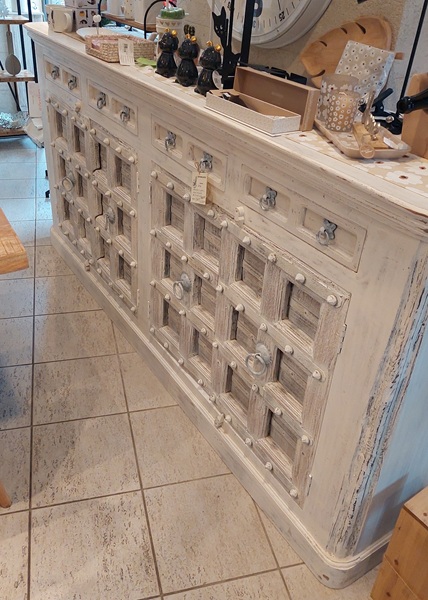 Credenza 4 ante + 4 cassetti  in legno di Acacia sbiancato
