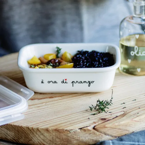 Contenitore in gres decoro E' ora di pranzo