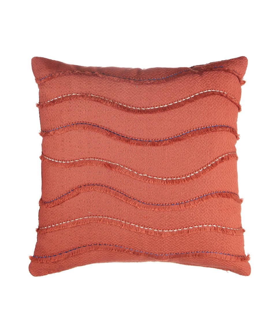 Cuscino in cotone color mattone