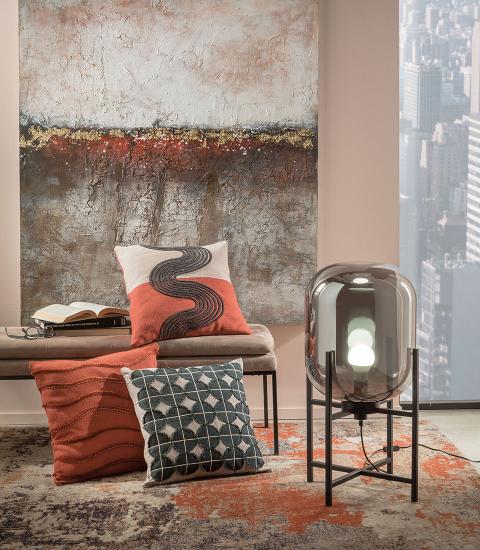 Cuscino in cotone color mattone