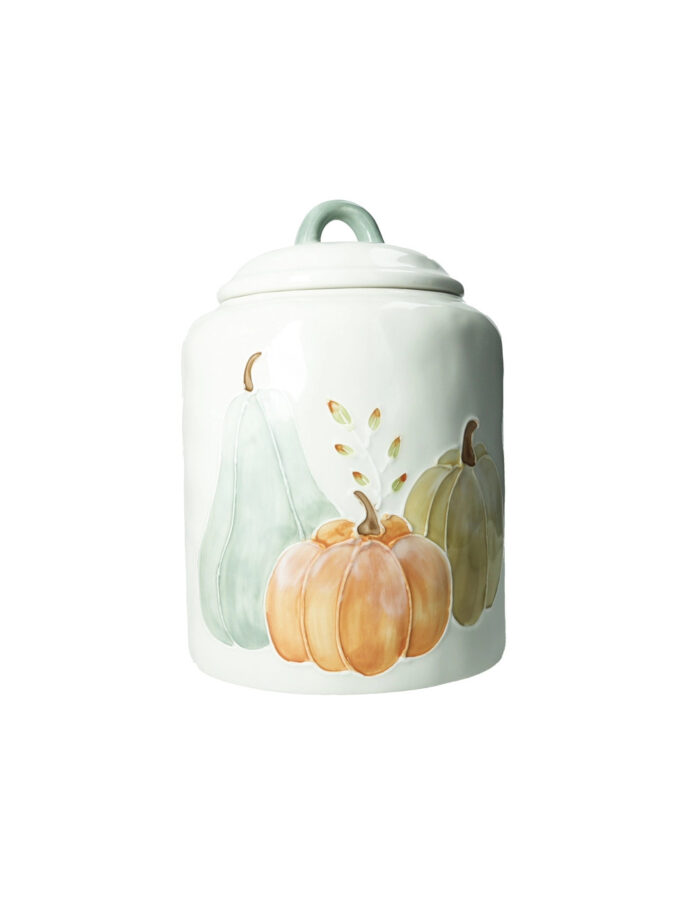 Barattolo con coperchio decoro zucca