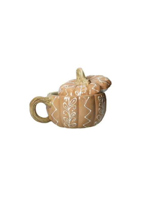 Barattolo con coperchio decoro zucca