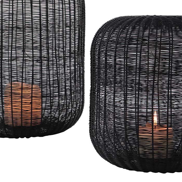 Lanterna nera in metallo Lanterna nera in metallo