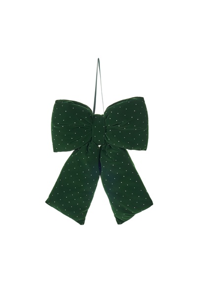 Fiocco verde in velluto con glitter