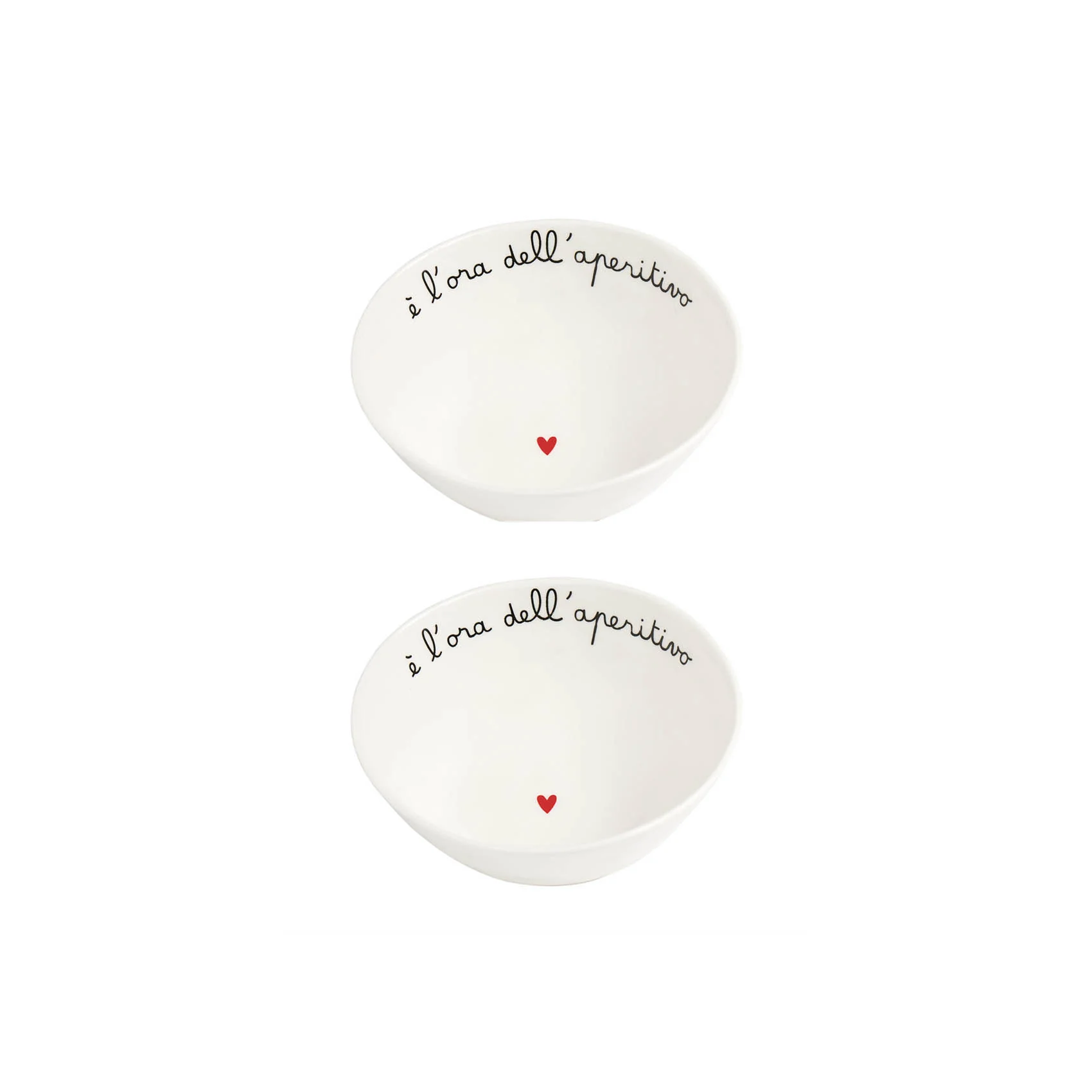 Set 2 Coppette in gres decoro E' l'ora dell'aperitivo