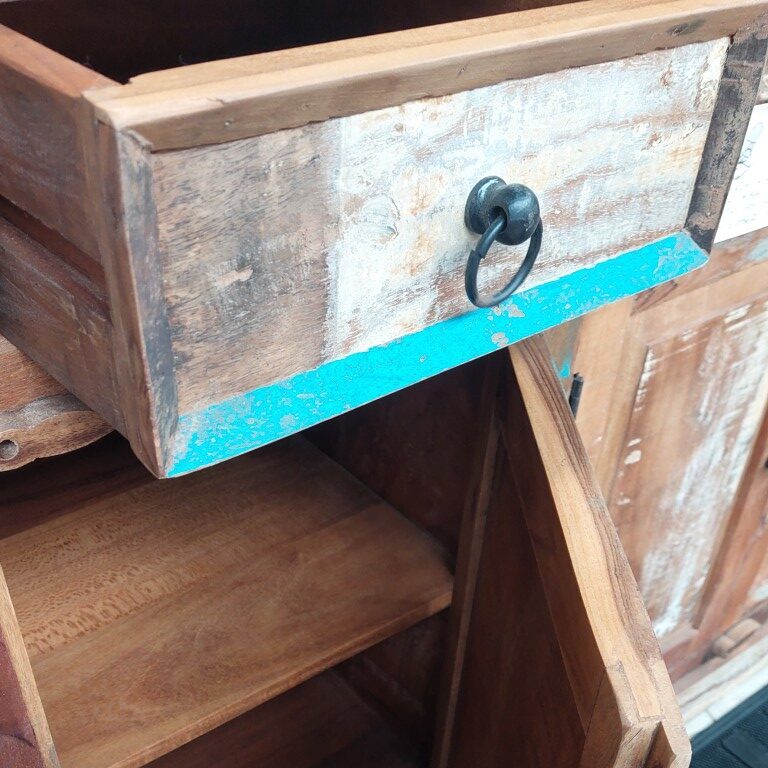 Credenza 4 ante + 4 cassetti in legno di acacia massello