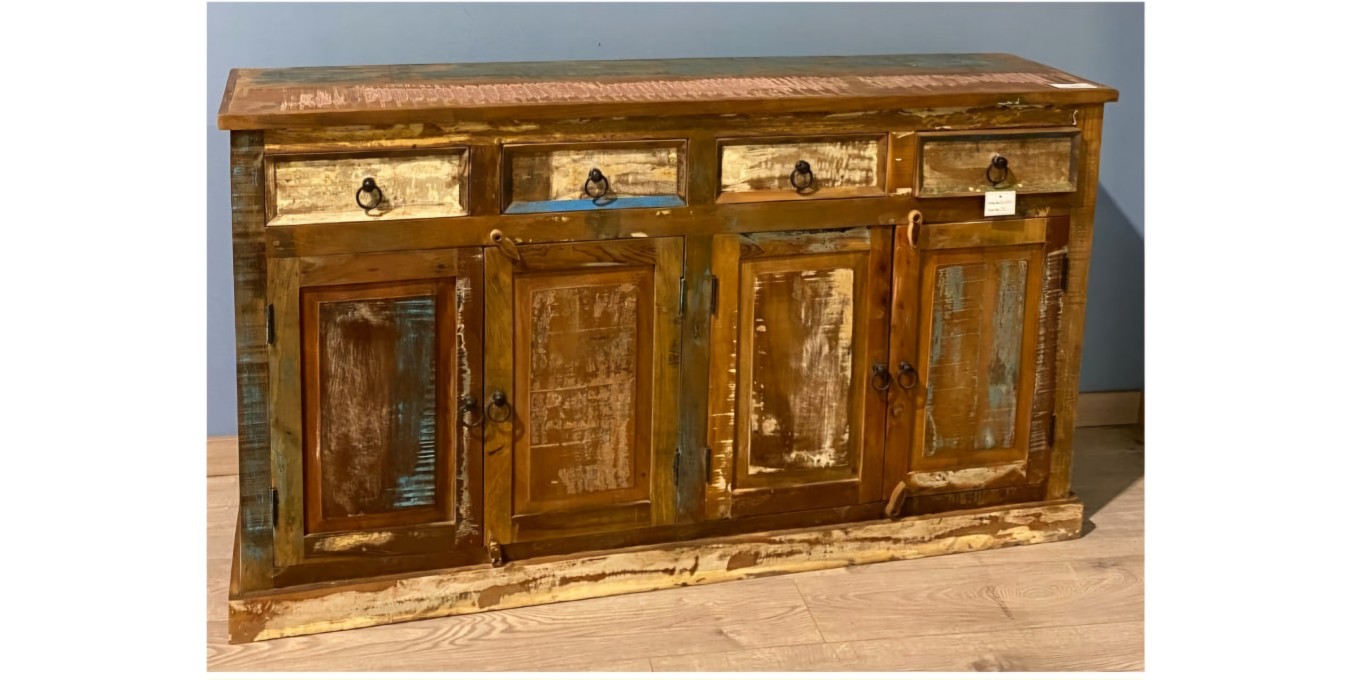 Credenza 4 ante + 4 cassetti in legno di acacia massello Credenza 4 ante + 4 cassetti in legno di acacia massello