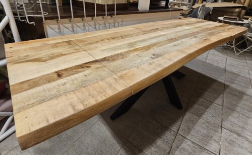 Tavolo pranzo in legno di Mango con due prolunghe estraibili