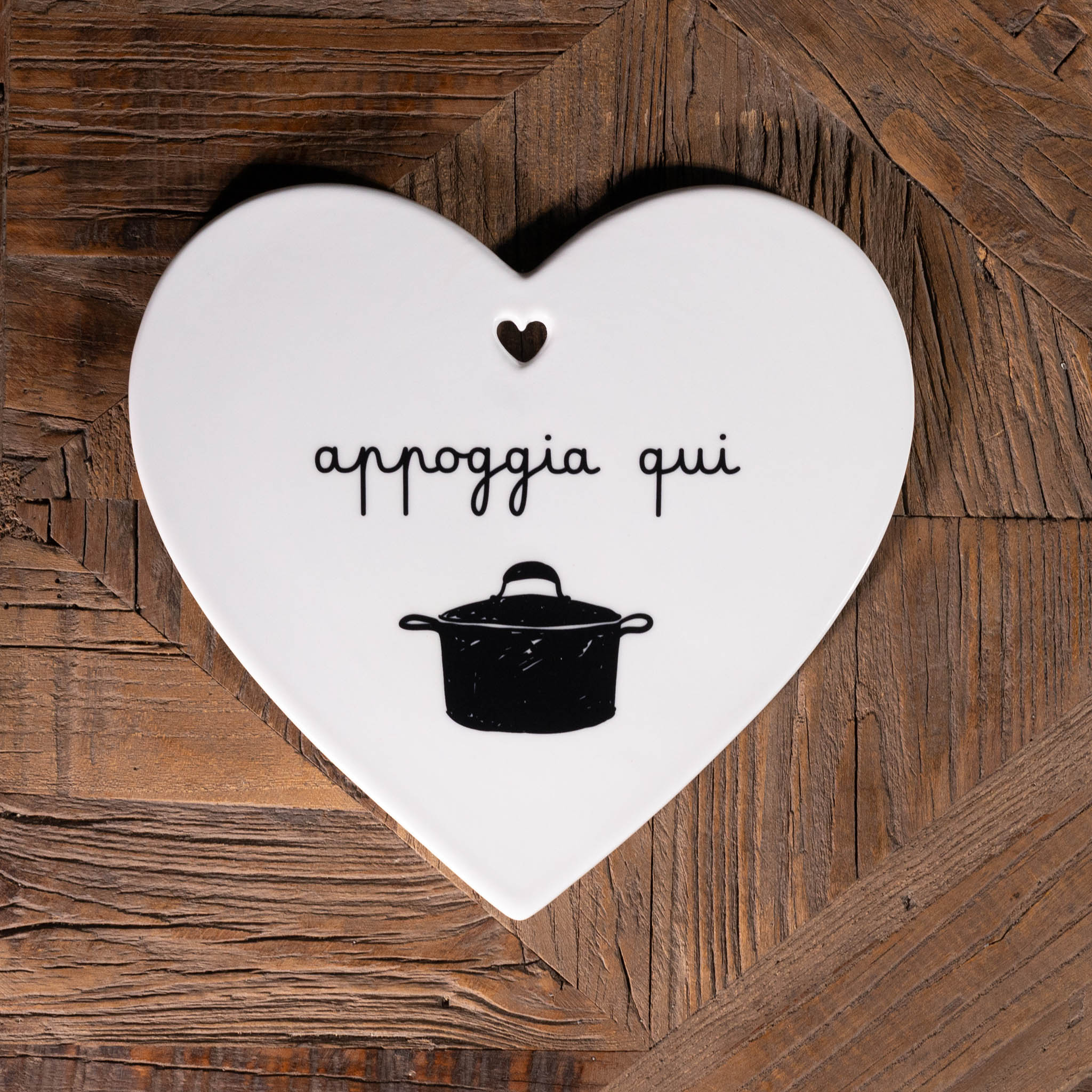 Sottopentola cuore decoro Appoggia qui