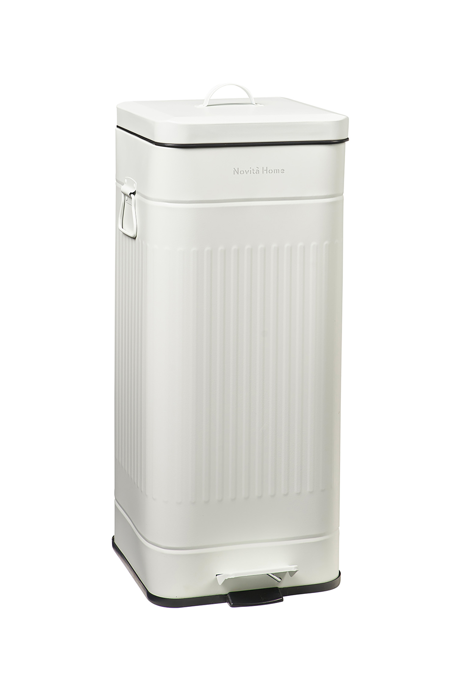 Pattumiera squadrata in acciaio bianco opaco 30 LT.