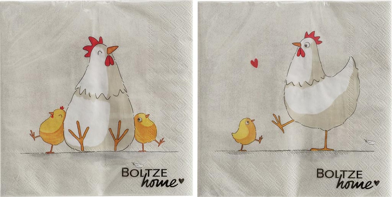 Pacco 20 pz. tovaglioli di carta decoro gallinella