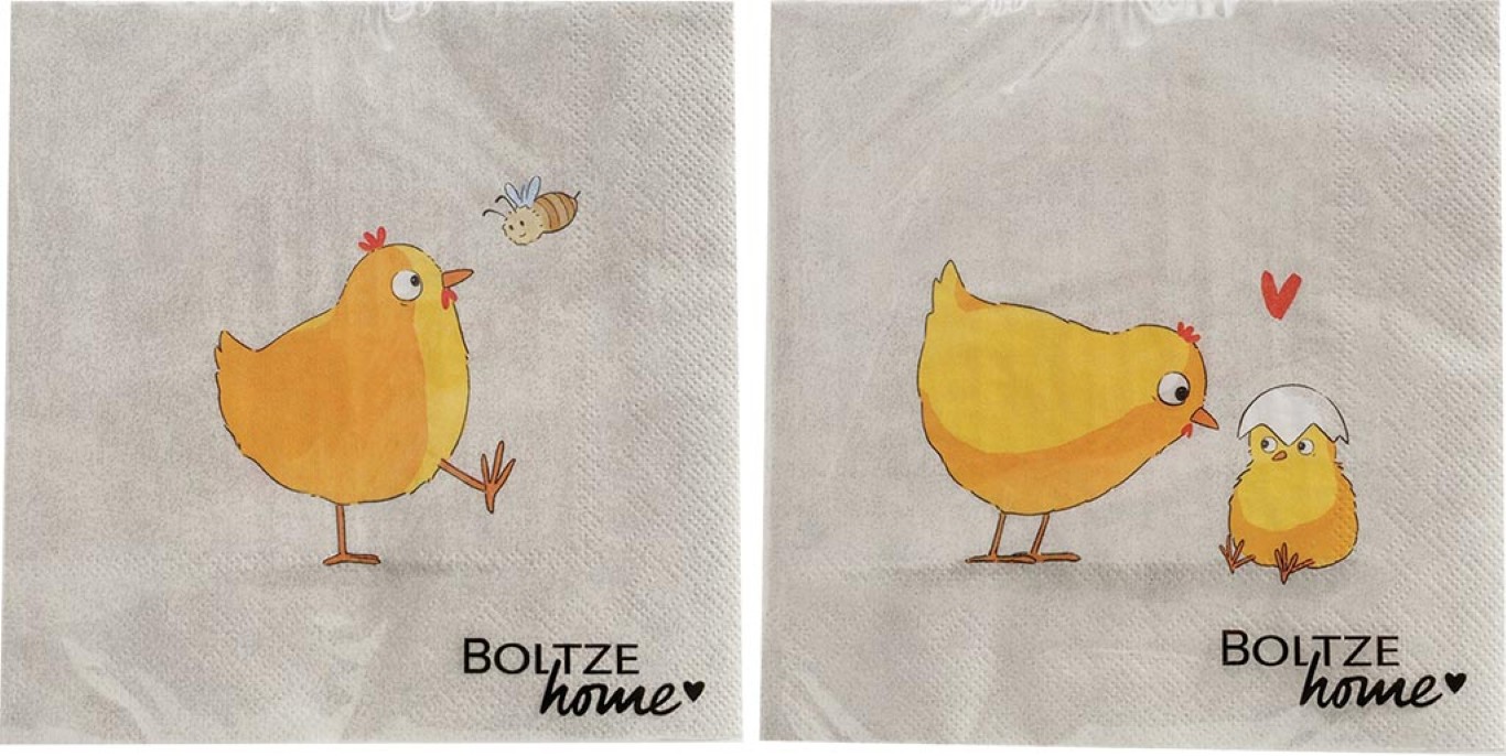 Pacco 20 pz. tovaglioli di carta decoro pulcini