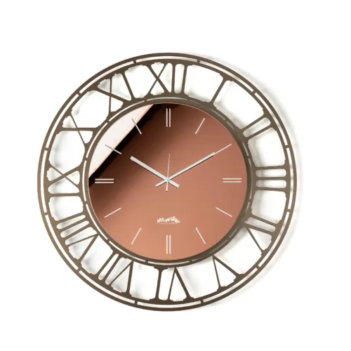 Orologio da parete in metallo e vetro specchiato