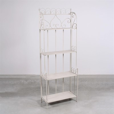 Etagere largo in metallo bianco anticato 60X27H165 Etagere largo in metallo bianco anticato 60X27H165